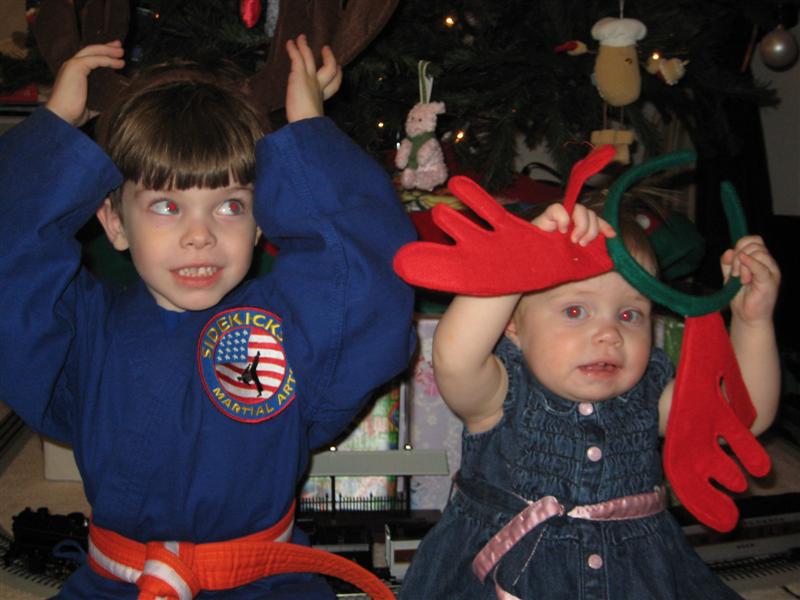 X-MasPics-11.JPG - Alex and I getting into the Christmas spirit... or out of it?...